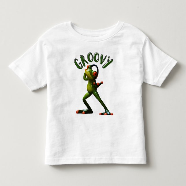 Groovy Green Frog Toddler T-Shirt (Front)