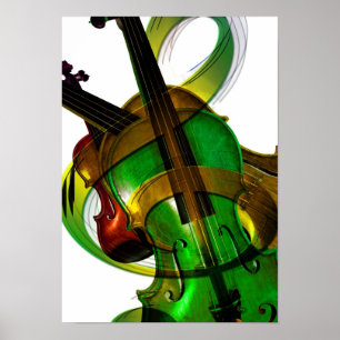 Groovy, Green Violin Poster