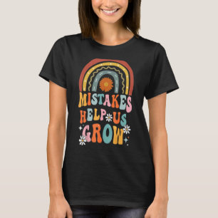 Groovy Growth Mindset Positive Retro Teacher Back T-Shirt