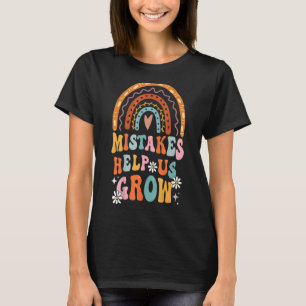 Groovy Growth Mindset Positive Retro Teacher Back T-Shirt