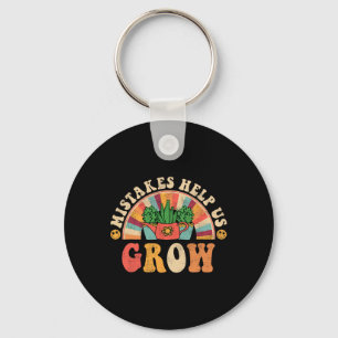 Groovy Growth Mindset Positive Retro Teachers Back Key Ring