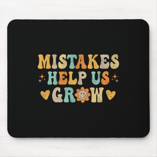 Groovy Growth Mindset Positive Retro Teachers Back Mouse Mat (Front)