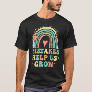 Groovy Growth Mindset Positive Retro Teachers Back T-Shirt