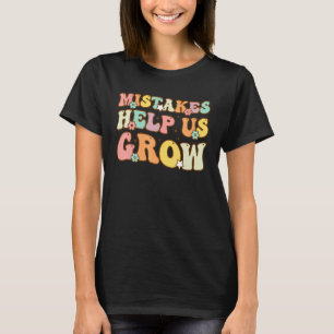 Groovy Growth Mindset Positive Retro Teachers Back T-Shirt