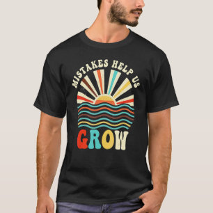Groovy Growth Mindset Positive Retro Teachers Back T-Shirt
