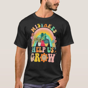 Groovy Growth Mindset Positive Retro Teachers Back T-Shirt