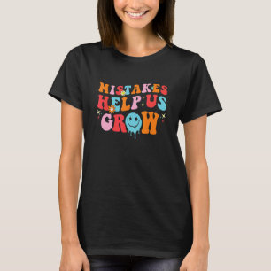 Groovy Growth Mindset Positive Retro Teachers Back T-Shirt