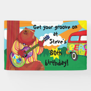 Groovy Guitar Bear Personalise Banner