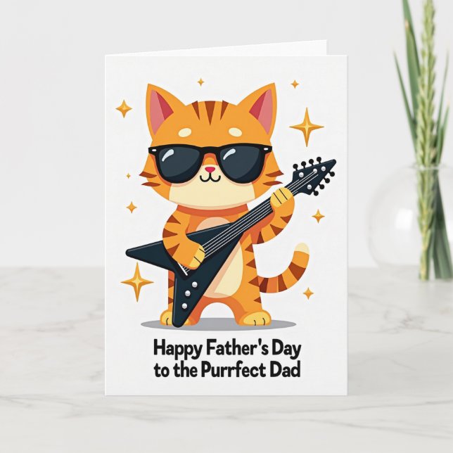 Groovy Guitar Dads Day Card (Front)