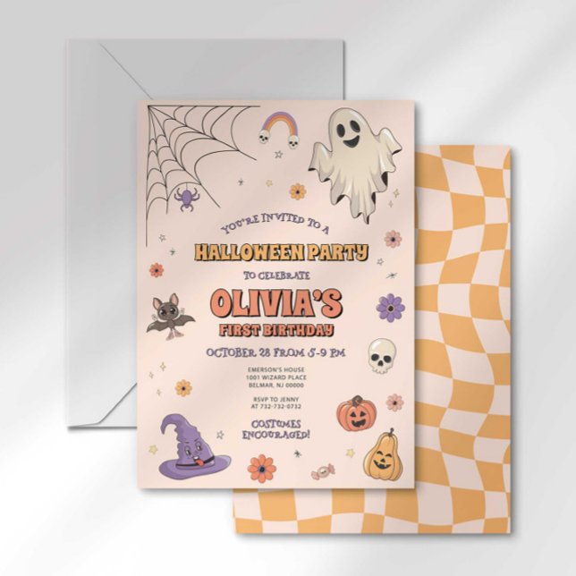 Groovy Halloween Birthday Invitation (Creator Uploaded)