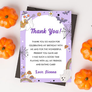 Groovy Halloween Cute Ghost Thank You Card