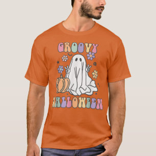 Groovy Halloween Ghost 60s 70s Costume Groovy Spoo T-Shirt