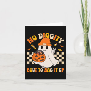 Groovy Halloween Ghost Boo No Diggity Bout to Bag Card