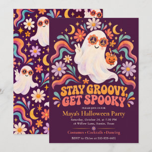 Groovy Halloween Party Ghost Invitation