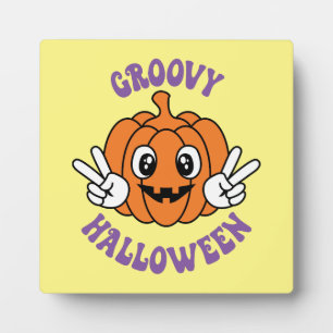 Groovy Halloween Pumpkin - Funny Halloween Plaque
