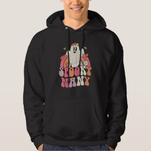 Groovy Halloween Rainbow Cute Ghost Spooky Nany Hoodie