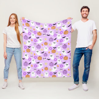Groovy Halloween Retro Spooky Design Fleece Blanket