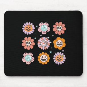 Groovy Halloween Smile Face Disco Retro Pumpkin Sk Mouse Mat
