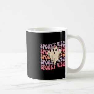 Groovy Halloween Spooky Vibes Retro Floral Ghost C Coffee Mug