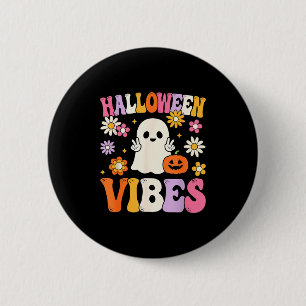 Groovy Halloween Vibes Costume Ghost Pumpkin  6 Cm Round Badge
