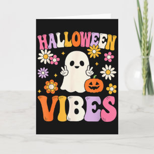 Groovy Halloween Vibes Costume Ghost Pumpkin Card
