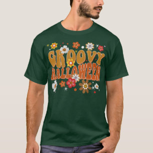 Groovy Halloween Vintage Floral Cute Halloween T-Shirt