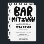 Groovy Handlettering Custom BAR Mitzvah Bold Stars Invitation<br><div class="desc">Perfect card to announce a bar mitzvah! Hand made art for you with handlettering on the front and a pattern on the back side! FULLY CUSTOMIZABLE! Click on “Personalise” above to edit the text. Click "edit using design tool" to adjust the fonts, colours and placements and to delete the back...</div>
