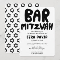 Groovy Handlettering Custom BAR Mitzvah Bold Stars