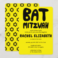 Groovy Handlettering Custom Bat Mitzvah Bold Stars