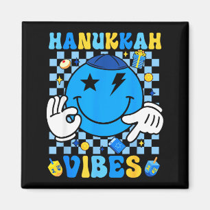 Groovy Hanukkah Vibes Chanukah Pajama Happy Hanukk Magnet