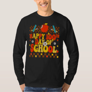 Groovy Happy 100th Day of School Students Teacher T-Shirt