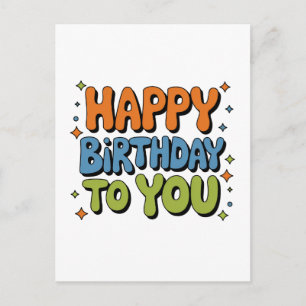 Groovy Happy Birthday Postcard