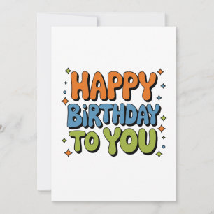 Groovy Happy Birthday Thank You Card