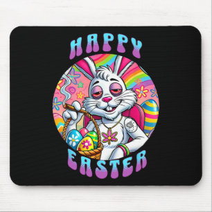 Groovy Happy Easter Bunny Smoking Weed Funny Mouse Mat