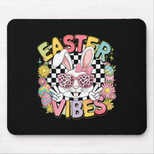 Groovy Happy Easter Vibes Bunny Women Girls Mouse Mat