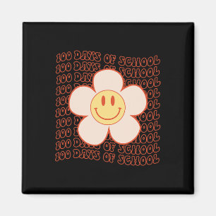 Groovy Happy Face 100 Days Of School Cute 100th Da Magnet