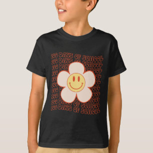 Groovy Happy Face 100 Days Of School Cute 100th Da T-Shirt