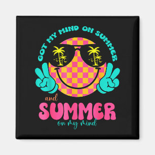 Groovy Happy Face Summer Vibes Got My Mind On Summ Magnet