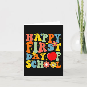Groovy Happy First Day Of School Back To School Te Card
