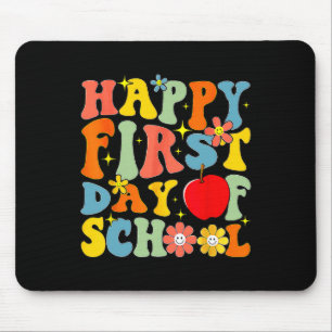 Groovy Happy First Day Of School Back To School Te Mouse Mat