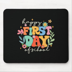 Groovy Happy First Day Of School Back To School Te Mouse Mat