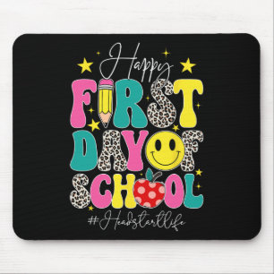 Groovy Happy First Day Of School Headstart Life He Mouse Mat