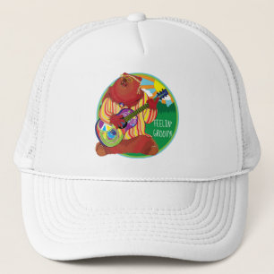 Groovy Happy Guitar Bear  Hat