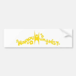 Groovy Happy Humanist Gold Bumper Sticker
