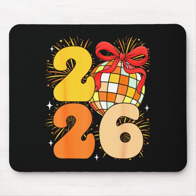 Groovy Happy New Year 2026 New Years Eve Party Men Mouse Mat (Front)