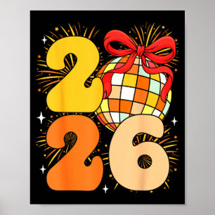 Groovy Happy New Year 2026 New Years Eve Party Men Poster