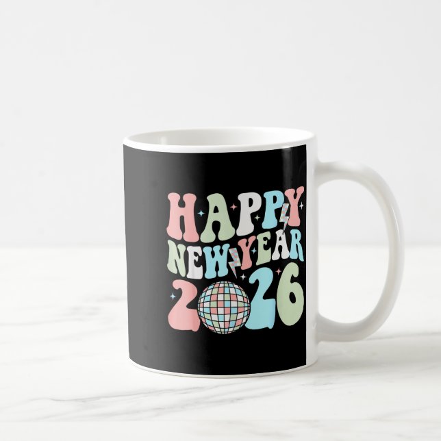 Groovy Happy New Year 2026 Party Cute New Years Ev Coffee Mug (Right)