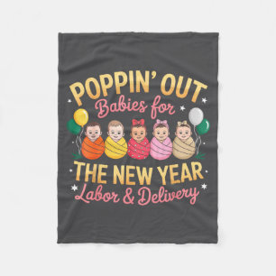 Groovy Happy New Year Labor And Delivery L&amp;d N Fleece Blanket