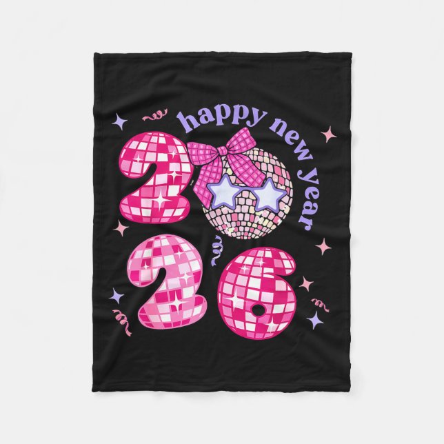 Groovy Happy New Year Party 2026 Girls Kids Toddle Fleece Blanket (Front)