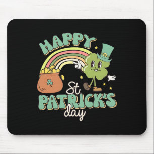 Groovy Happy St Patricks Day Shamrock Clover For W Mouse Mat